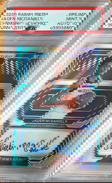 2020 Prizm Jaden McDaniels Rookie Penmanship Autograph PSA 9