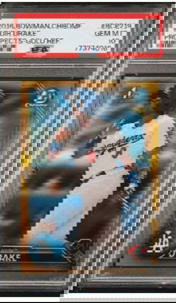 2016 Bowman Chrome 1st Yadir Drake Gold 10/50 PSA 10