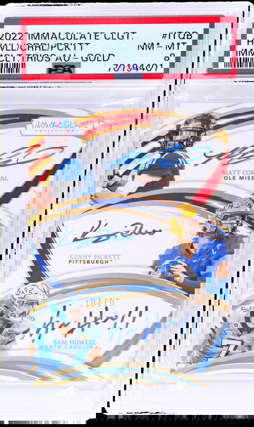 2022 Immaculate Trios Gold Matt Corral #ITQB Auto /10 PSA 8