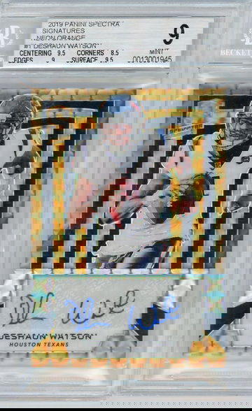 2019 Panini Spectra Neon Orange Deshaun Watson #S-DW Auto /10 BGS 9 Auto 10