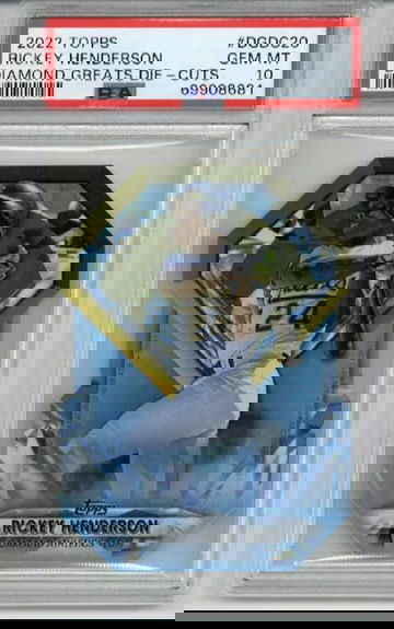 2022 TOPPS DIAMOND GREATS DIE CUTS RICKEY HENDERSON CARD A'S PSA 10 LOW POP