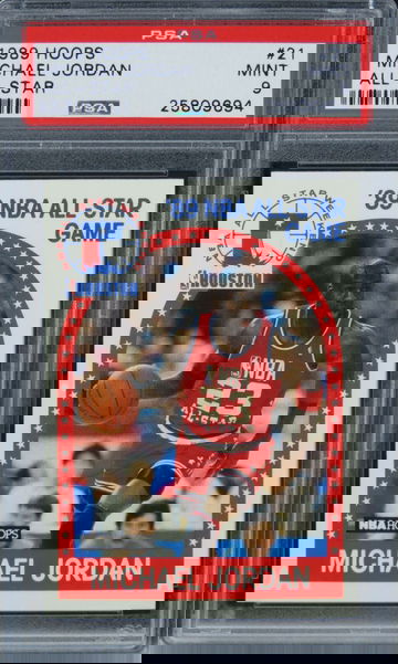 1989 Hoops Michael Jordan ALL-STAR HOF #21 PSA 9 MINT