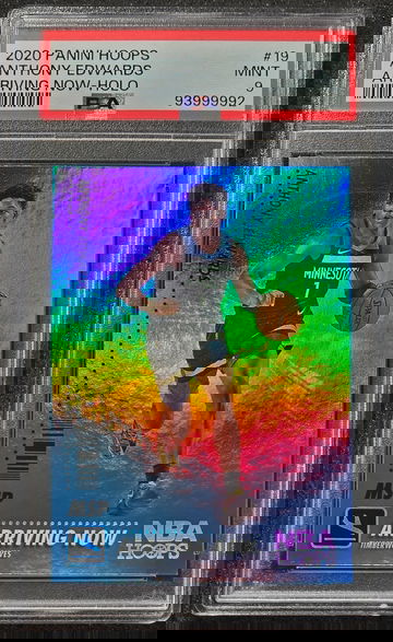 2020 Panini Hoops Arriving Now HOLO Anthony Edwards #19 Rookie RC Mint PSA 9