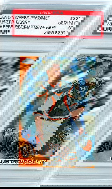 2010 Topps Chrome Wrapper Redemption #221 Buster Posey Refractor PSA 10 GEM MINT!