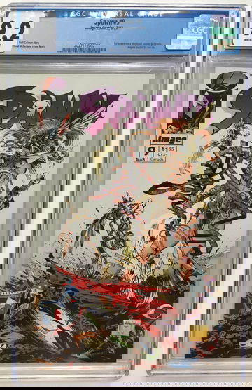 SPAWN #9 CGC 9.2 1st Appearance of ANGELA Daughter of THOR. SPINE STRESS BACK COVER