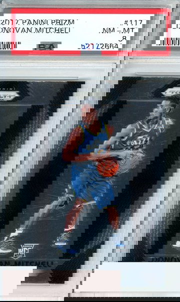 2017 PANINI PRIZM DONOVAN MITCHELL #117 UTAH JAZZ ROOKIE RC PSA 8 NM-MT