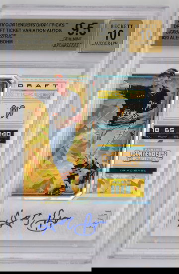 2018 Contenders Draft Picks Draft Ticket Variation Autos Cracked Ice /23 Alec Bohm BGS 9.5 w 10 Autograph Pop 2!!!