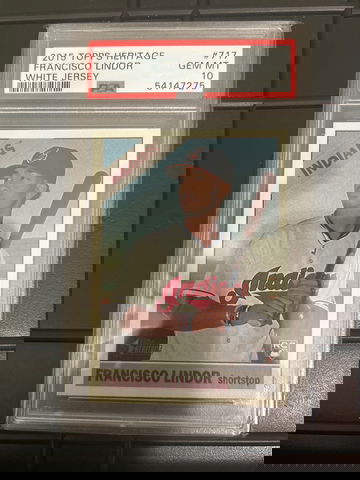 2015 Topps Heritage #717 Francisco Lindor RC White Jersey SP PSA 10