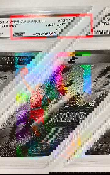 Trae Young RC Panini Chronicles PSA 8