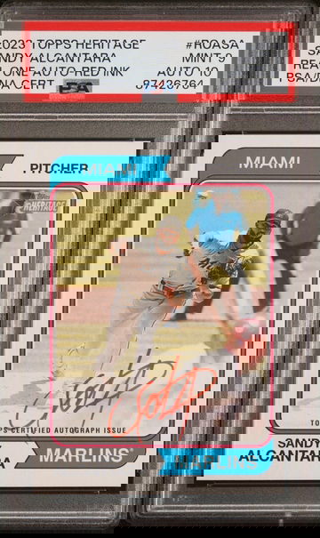 2023 TOPPS HERITAGE REAL ONE AUTOGRAPHS ROASA SANDY ALCANTARA PSA 9 PSA 10 auto