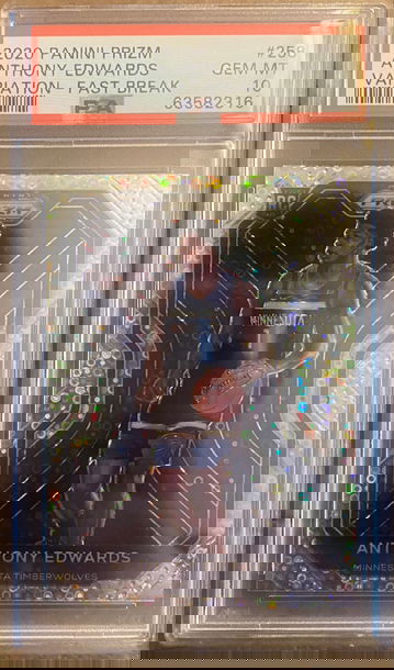 20-21 Prizm Anthony Edwards #258 Fast Break Variation PSA 10