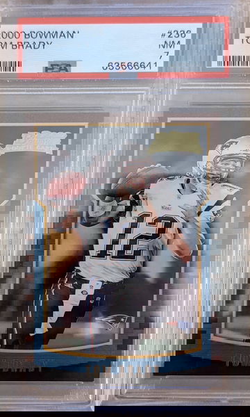 2000 Bowman Tom Brady Rookie Card RC #236 PSA 7