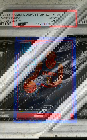 2018 Donruss Optic Blue Velocity Trae Young Rookie PSA 9