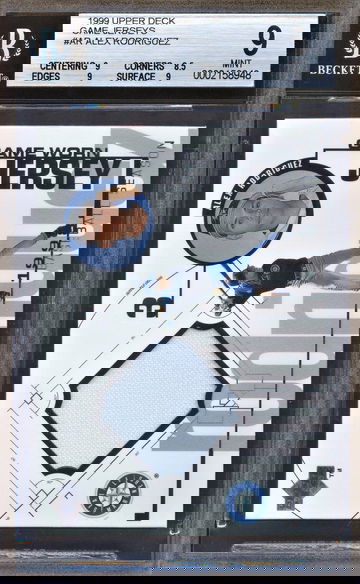 1999 Upper Deck Game Jerseys Alex Rodriguez BGS 9 1:2500