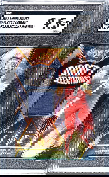 2023 Panini Select Draft Selections Prizm CJ Stroud #DAM-CST Patch 64/99 SGC 9.5