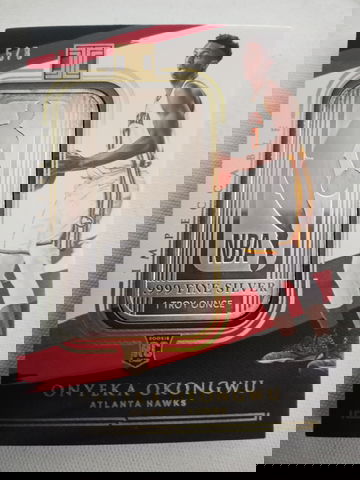 2020 Rookie Onyeka Okongwu Panini Impeccable Silver1 Troy Ounce 41 RC Atlanta Hawks /8 Excellent - Near Mint