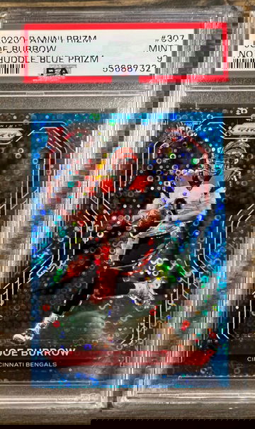 Joe Burrow No Huddle Blue /79 PSA 9