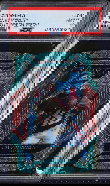 2021 Panini Select Die-Cut Green Prizm Calvin Ridley #204 5/5 PSA 9