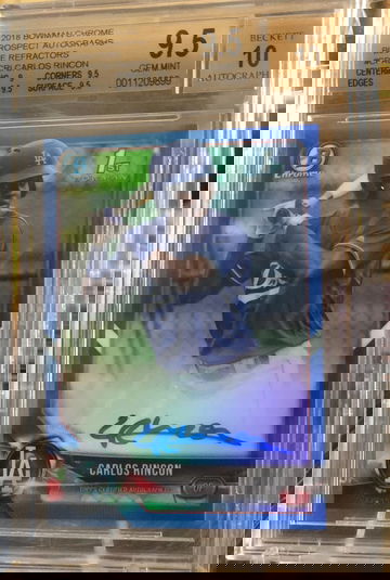 2018 Bowman Chrome Auto Blue /150 Carlos Rincon