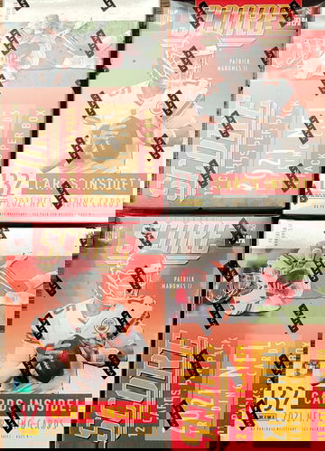 4 Blaster box 📦 lot of 2021 NFL score football Trevor Lawrence?