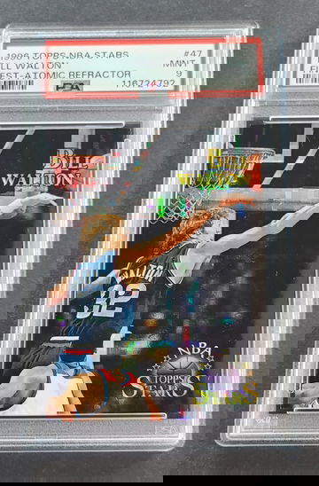 1996 TOPPS STARS FINEST ATOMIC REFRACTOR #47 BILL WALTON PSA 9 MINT 