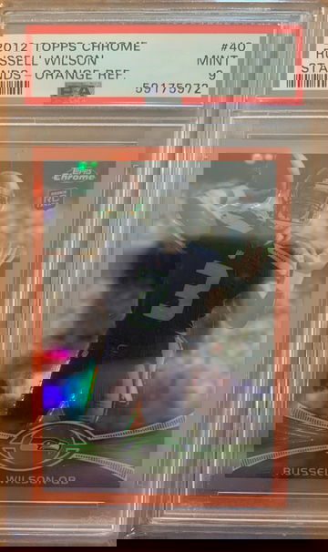 2012 Topps Chrome Russell Wilson Orange Refractor Rookie PSA 9