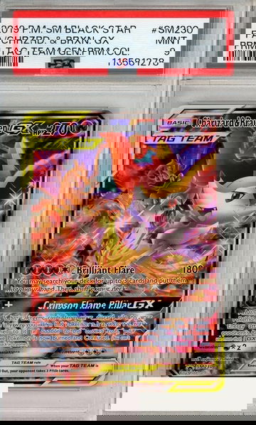 2019 PKMN SM BSP FA CHRZRD BRXN GX #SM230 TAG TEAM GEN PRM COL PSA 9