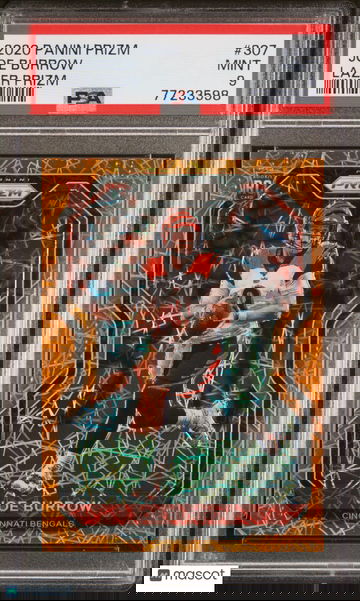 2020 Panini Prizm #307 Joe Burrow - Lazer Prizm Rookie | PSA 9