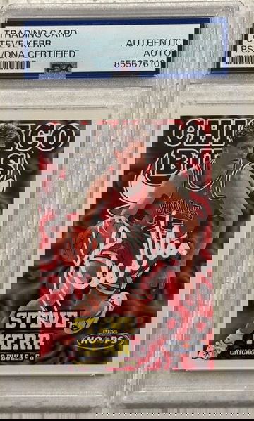 1997 Skybox NBA Hoops #82 Steve Kerr Signed PSA Authentic Auto Chicago Bulls HOF