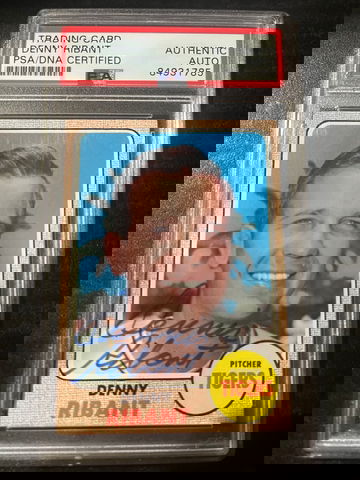 1968 Topps Denny Ribant Auto PSA