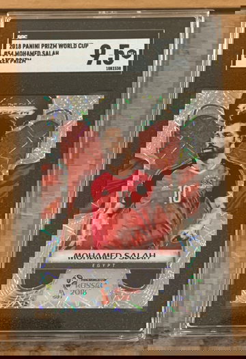 2018 Panini Prizm World Cup Mohamed Salah Lazer Prizm SGC 9.5