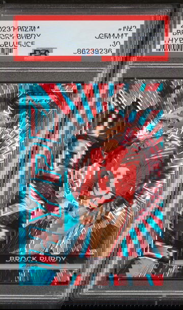 2023 Panini Prizm Hype Blue Ice Brock Purdy #H2 PSA 10