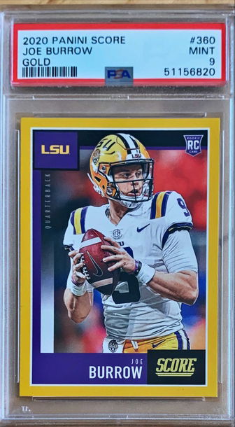 2020 Score Joe Burrow RC Gold Parrelel PSA 9 Mint Bengals