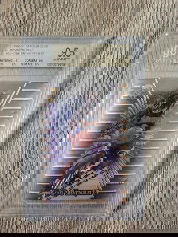 1996-97 Topps Stadium Clun Finest Members Only Kobe Bryant BGS 9.5 GEM W/COATING