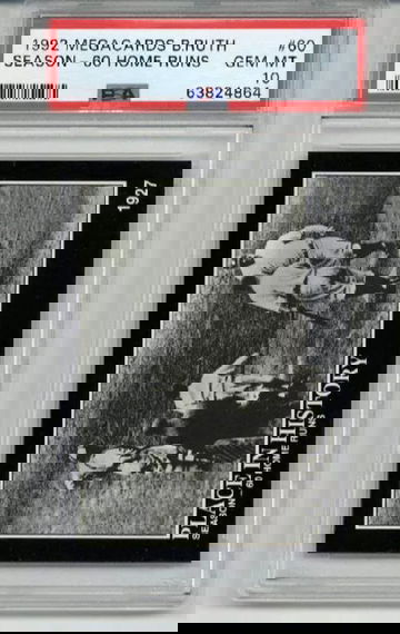 1992 MEGACARDS BABE RUTH SEASON 60 HOME RUNS BABE RUTH YANKEES PSA 10 LOW POP