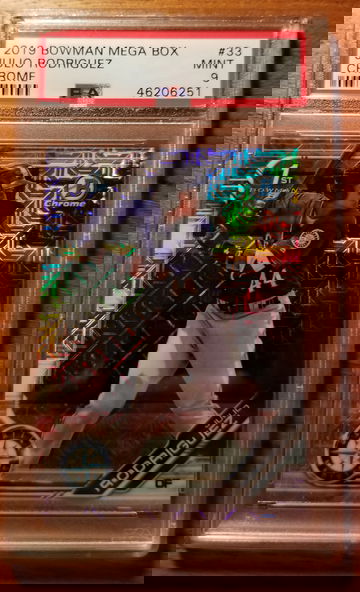 2019 bowman chrome  mega box julio Rodriguez mojo refractor psa 9 #33 mariners