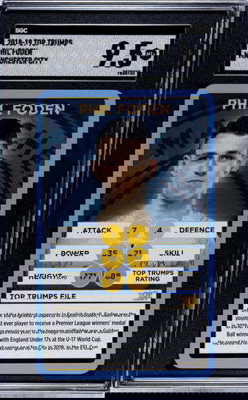 2018-19 Top Trumps Manchester City Phil Foden SGC 9.5 MT+ RC Rookie