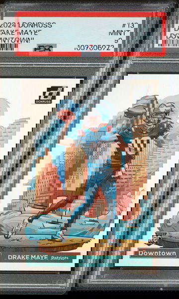 2024 Donruss Drake Maye Downtown Rookie PSA 9 Mint #13 RC Patriots