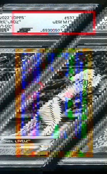 2022 Topps #537 Oneil Cruz PSA 10 GEM MT Gold Foil Parallel Rookie Low Pop 