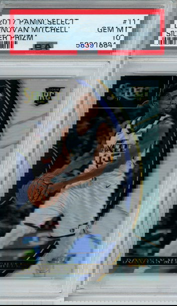DONOVAN MITCHELL 2017 SELECT SILVER PRIZM PSA 10 GEM MINT UTAH JAZZ