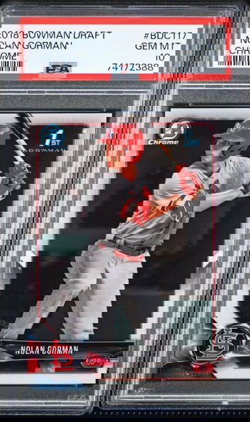 2018 Bowman Draft Chrome #BDC117 Nolan Gorman RC PSA 10