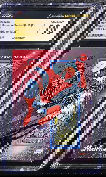 1992 Impel/Skybox Marvel Universe III Spider-Man #1 CGC Signature Series Erik Larsen CGC SS GEM MINT 10