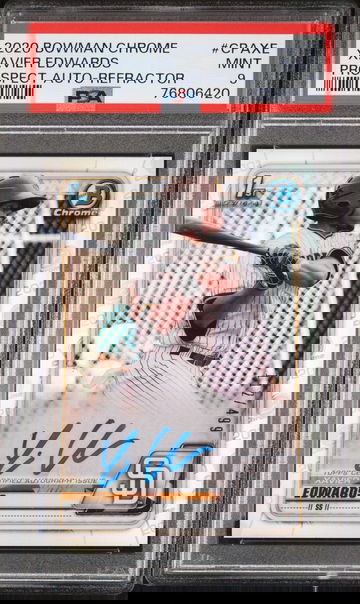 2020 Bowman Chrome Refractor Xavier Edwards #CPA-XE Auto /499 PSA 9