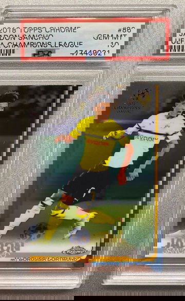 JADON SANCHO 2018 TOPPS CHROME ROOKIE PSA 10 GEM MINT 