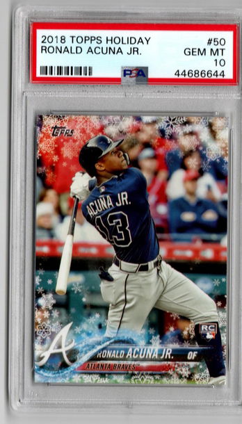 2018 Topps Holiday Ronald Acuna Jr. Bat Down PSA 10
