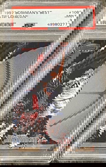 1997 Bowman’s Best #106 Tim Duncan Rookie PSA 9 Mint