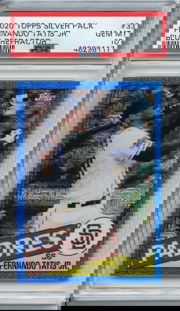 Fernando Tatis Jr. Topps Silver Pack Blue Refractor /150 PSA 10 NEP