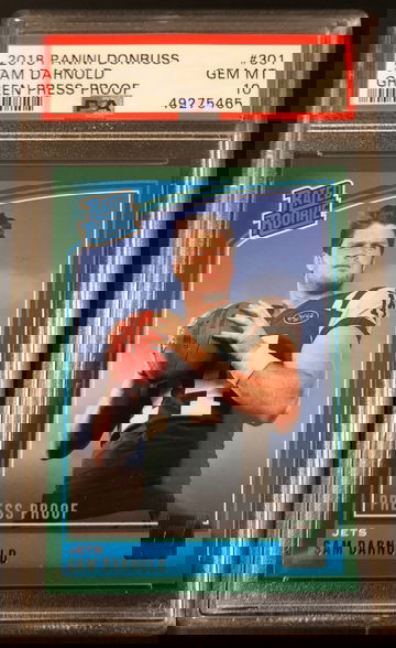 2018 Panini Donruss Sam Darnold Green Press Proof PSA 10 Pop 4