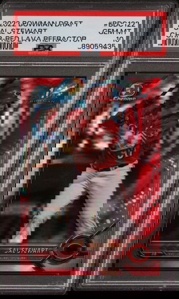 2022 Bowman Draft Sal Stewart 1st Chrome Red Lava Refractor /5 Cincinnati Reds Prospect BDC122 RC Rookie