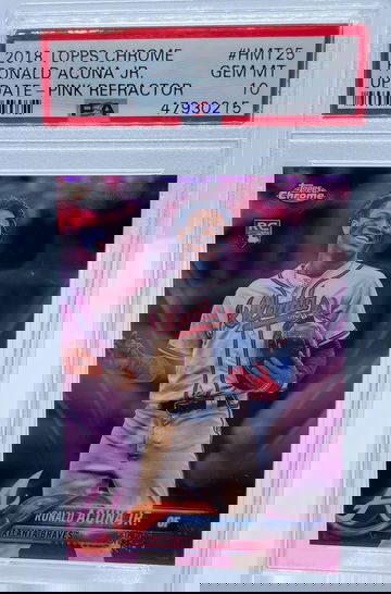 2018 Topps Chrome Ronald Acuna Jr Update Pink Refractor PSA 10 GEM MINT